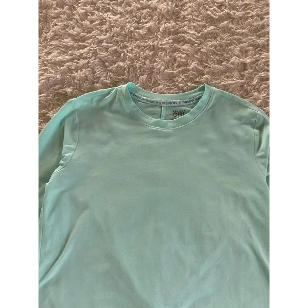 Athleta Girl Twist Around Top Light Teal Casual Workout Size M 8-10 EUC
